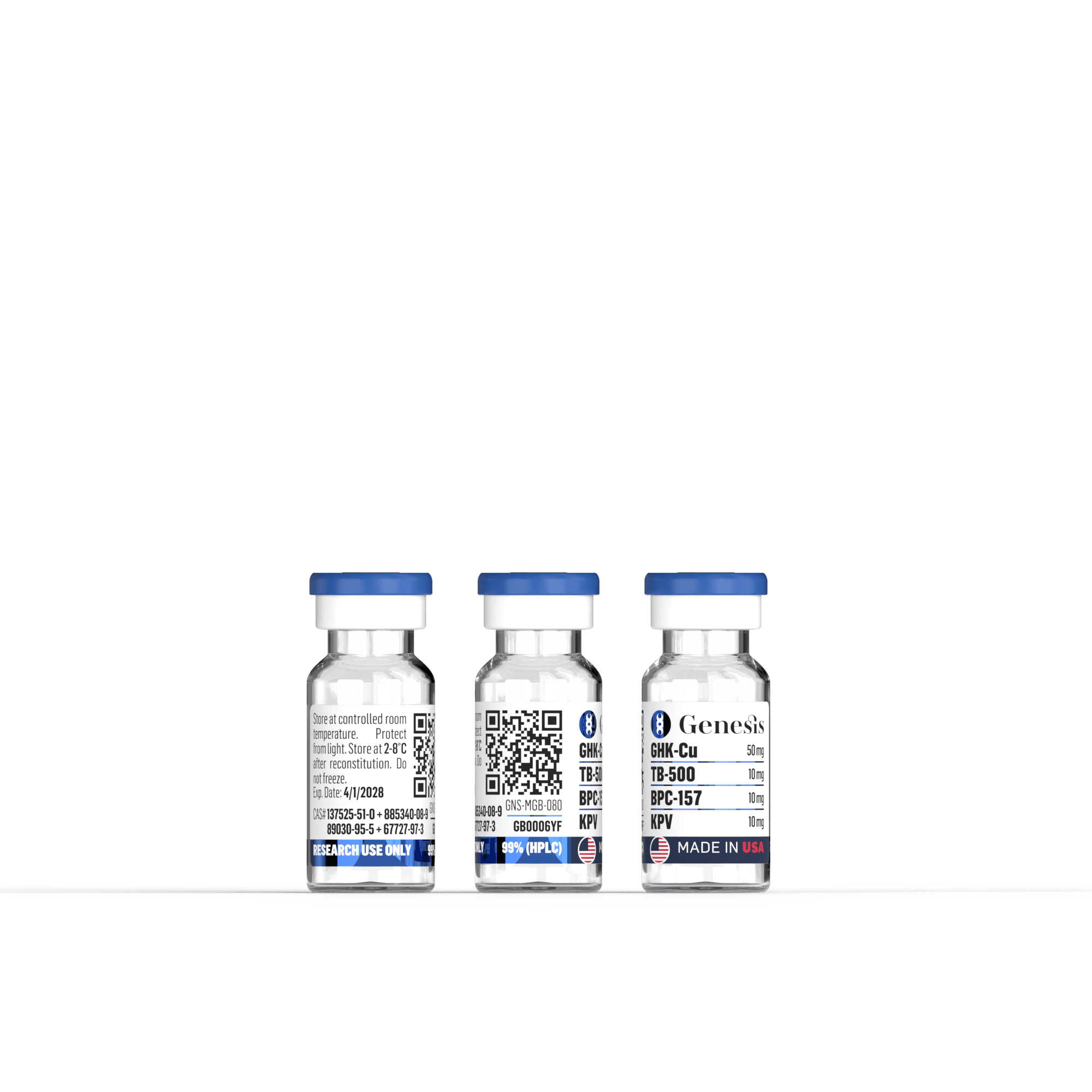 GHK-Cu + Thymosin Beta-4 + BPC-157 + KPV
